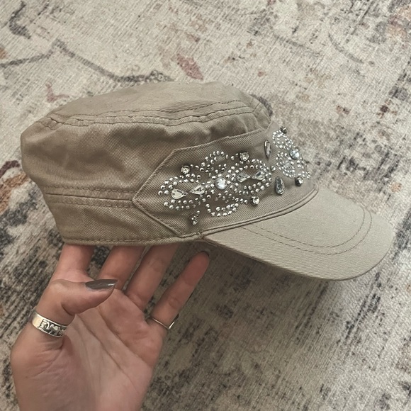 Beige Rhinestone Hat - Picture 3 of 3